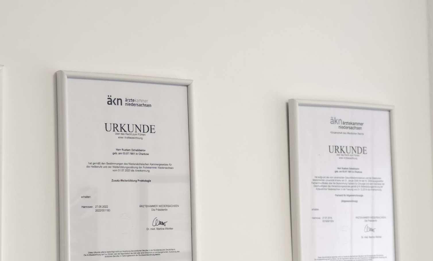 Zertifikat - Gemeinschaftspraxis Osnabrück